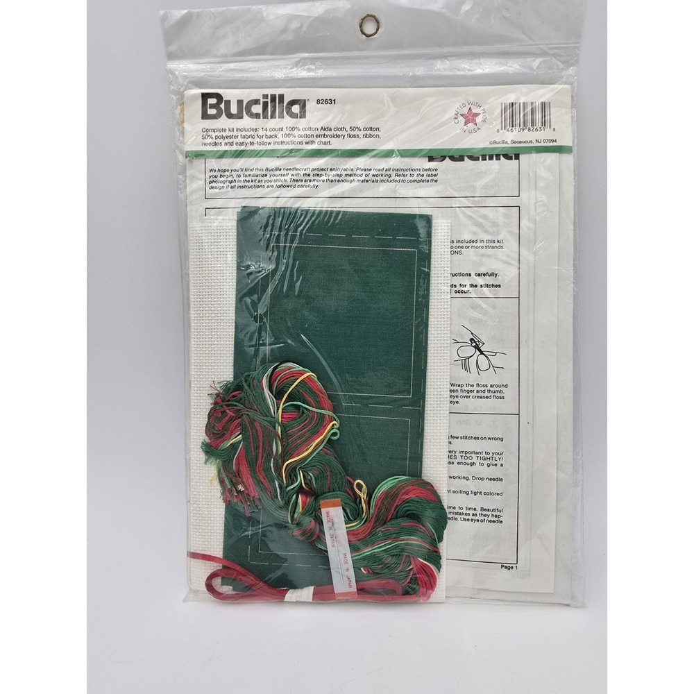 Bucilla Christmas Squares Counted Cross Stitch Kit Ornaments Set Of 4 New - Picture 2 of 3
